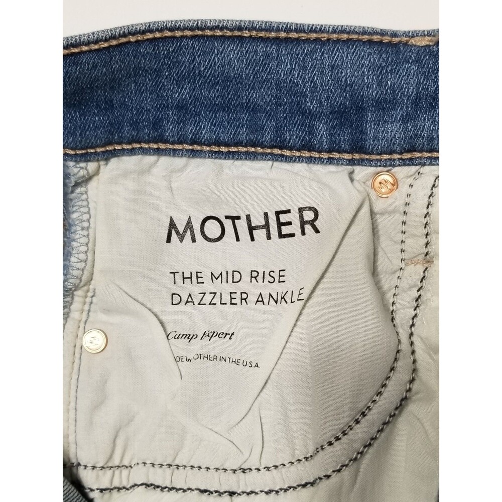 MOTHER The Dazzler Ankle Straight Jeans Camp Expert Light Wash NWT Size 24 25 - Picture 13 of 15